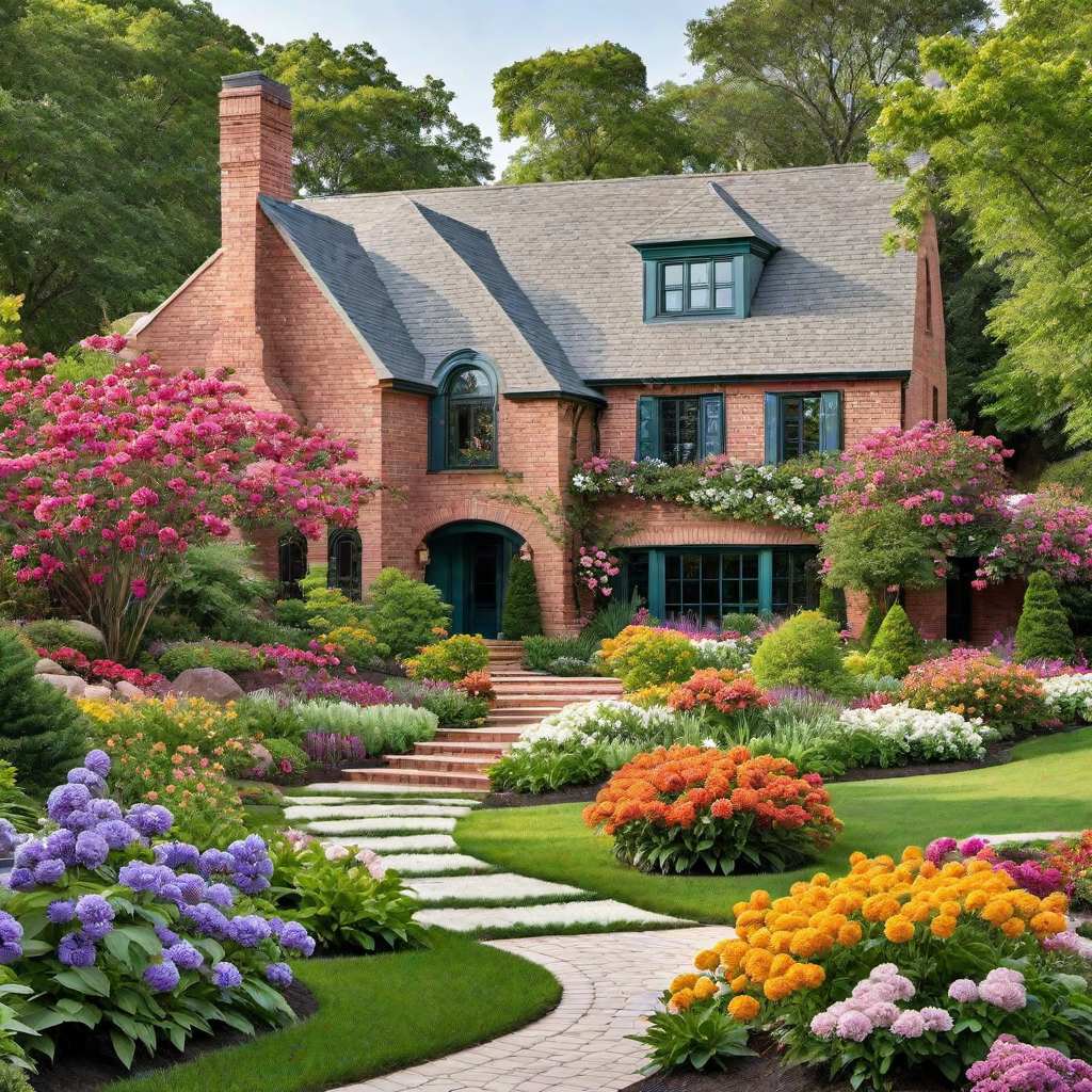 Artistic Flair: Mural on Painted Brick House Exterior