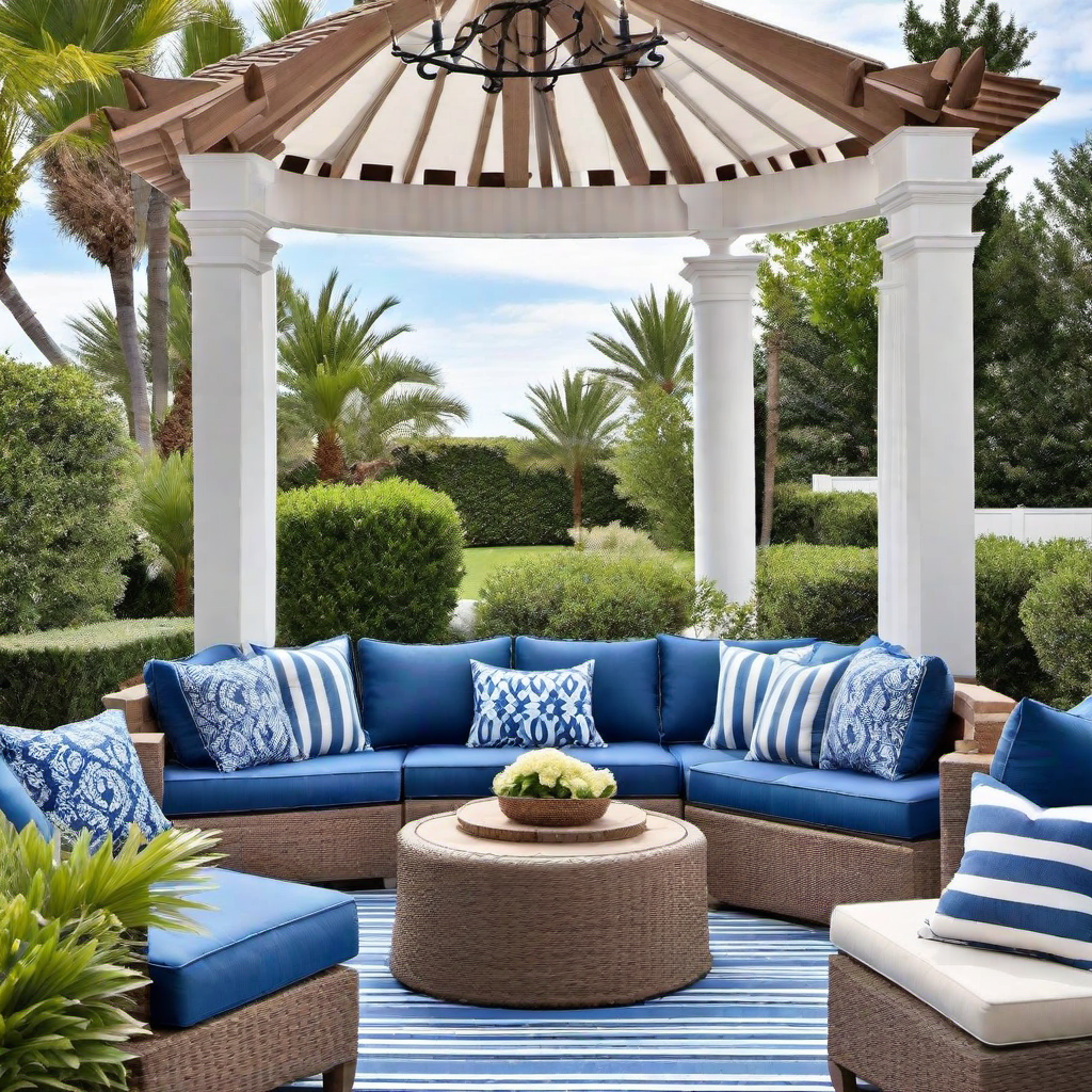Mediterranean Vibes: Blue and White Patio Decor