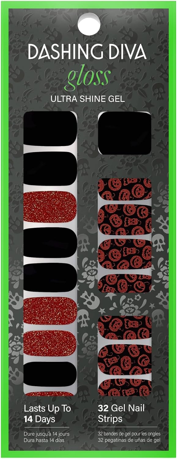 Dashing Diva Hallow Queen black and orange nail wraps