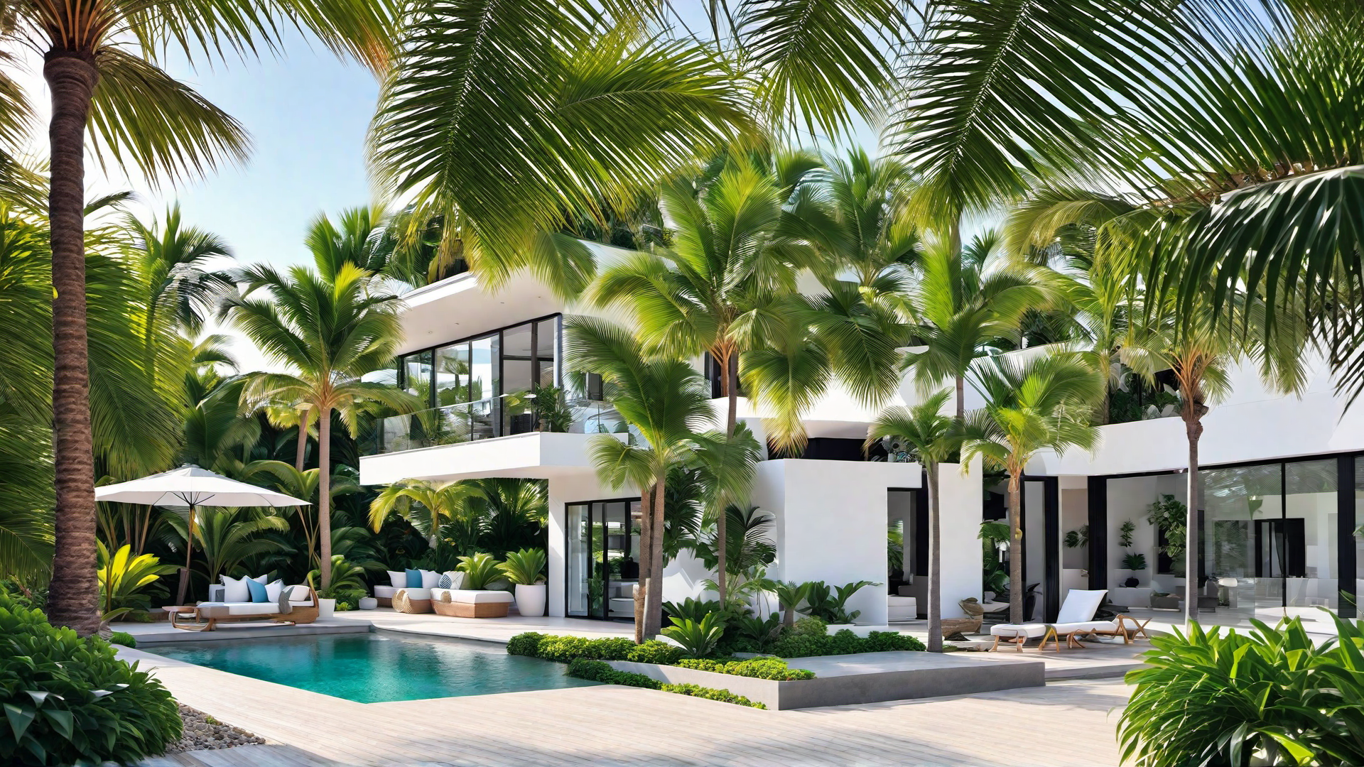 Palm Tree Paradise: Lush Greenery and Tropical Flair