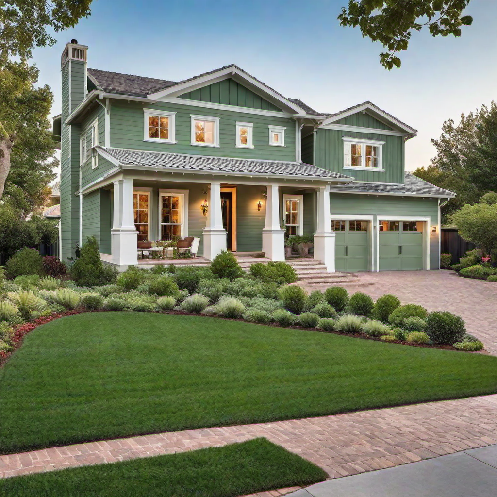 Sage Green Ranch House Exterior