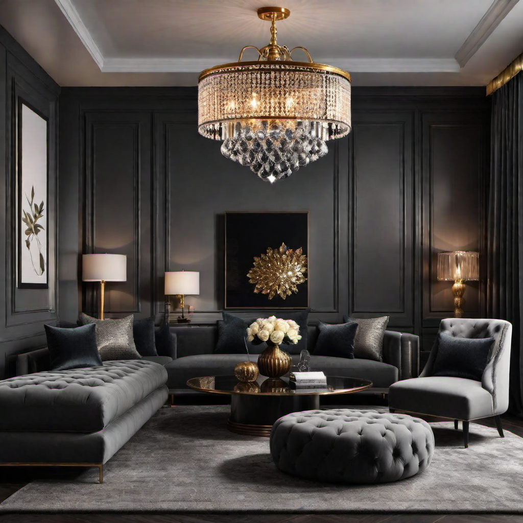 Vintage Glam: Moody Home Decor with Chandelier