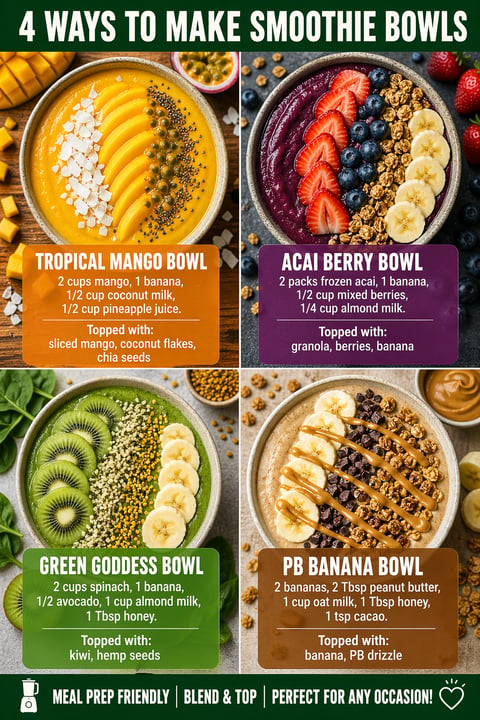 4 Ways to Make Smoothie Bowls