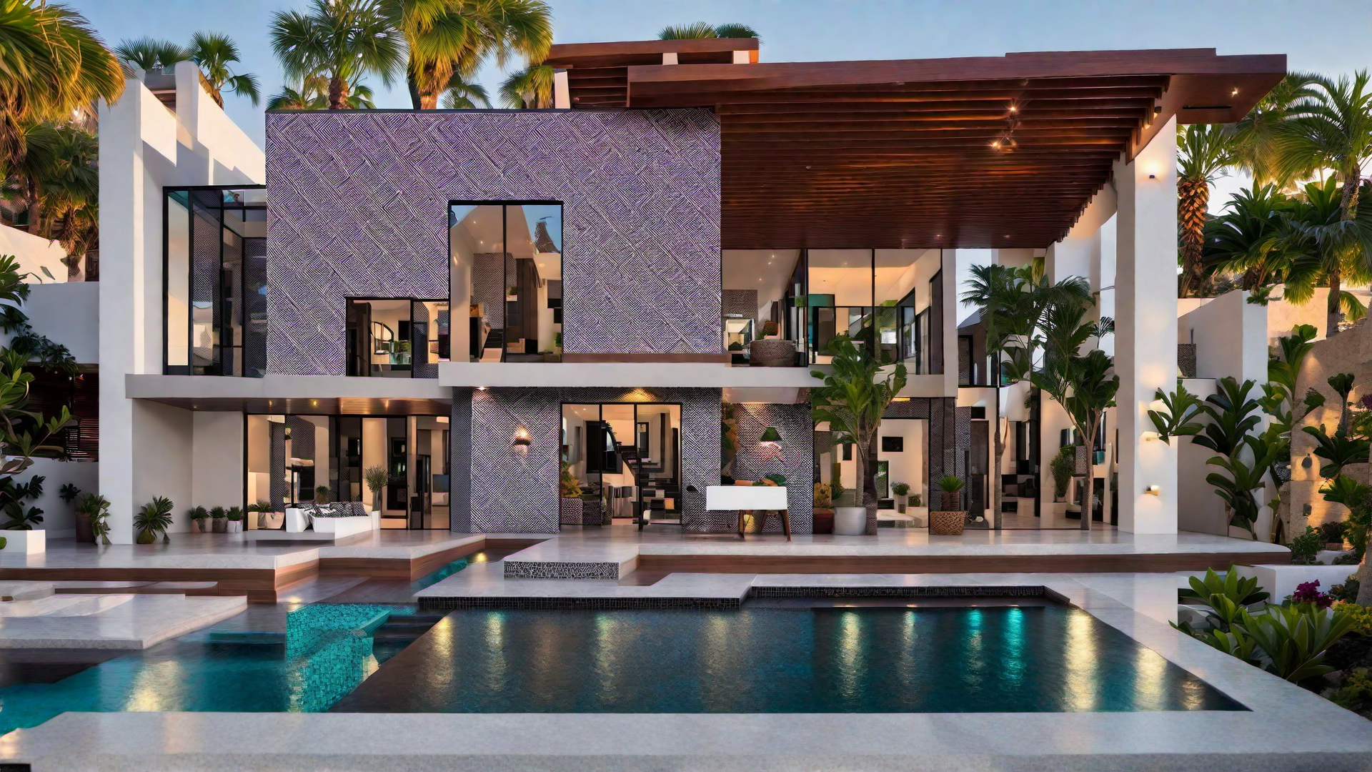 Mosaic Detailing on Sleek Exteriors