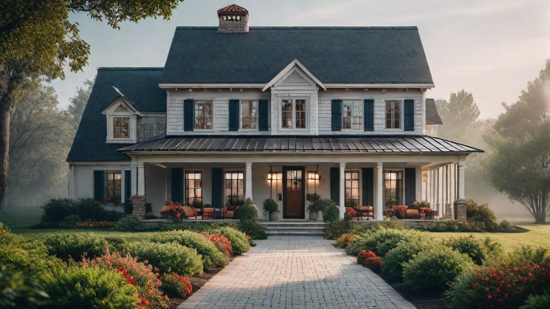 Farmhouse with Stucco Exterior and Terra Cotta Roof