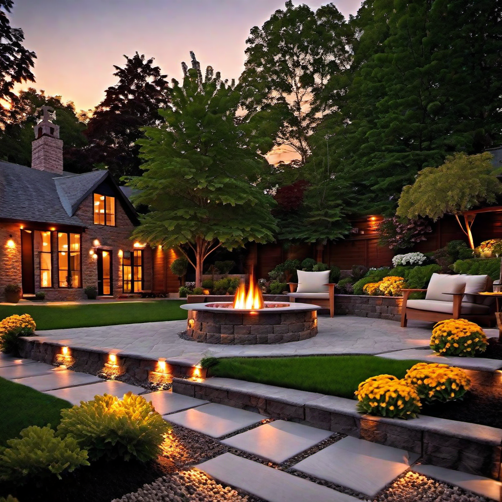 Fire Pit Focal Point: Fire Pit in Backyard Landscaping