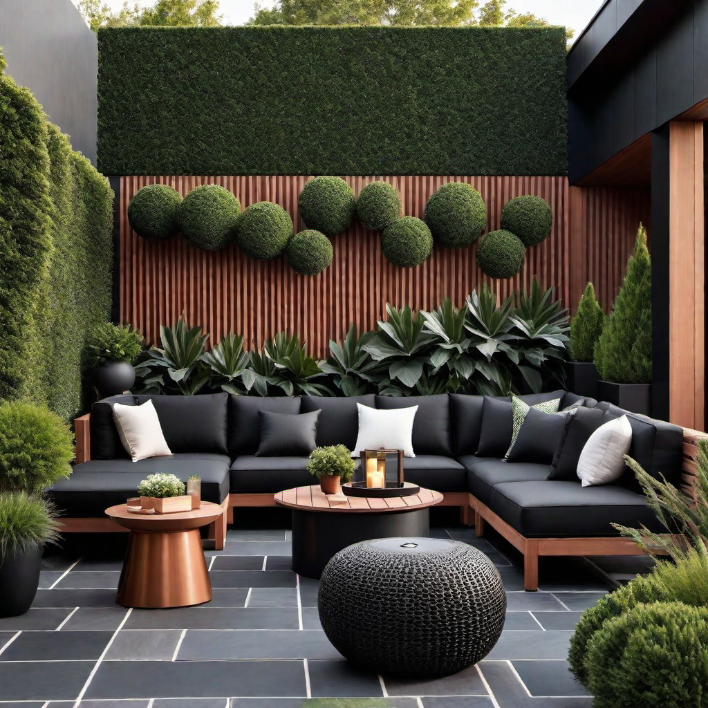 Relaxing Spaces: Black and Cedar Outdoor Living Inspiration