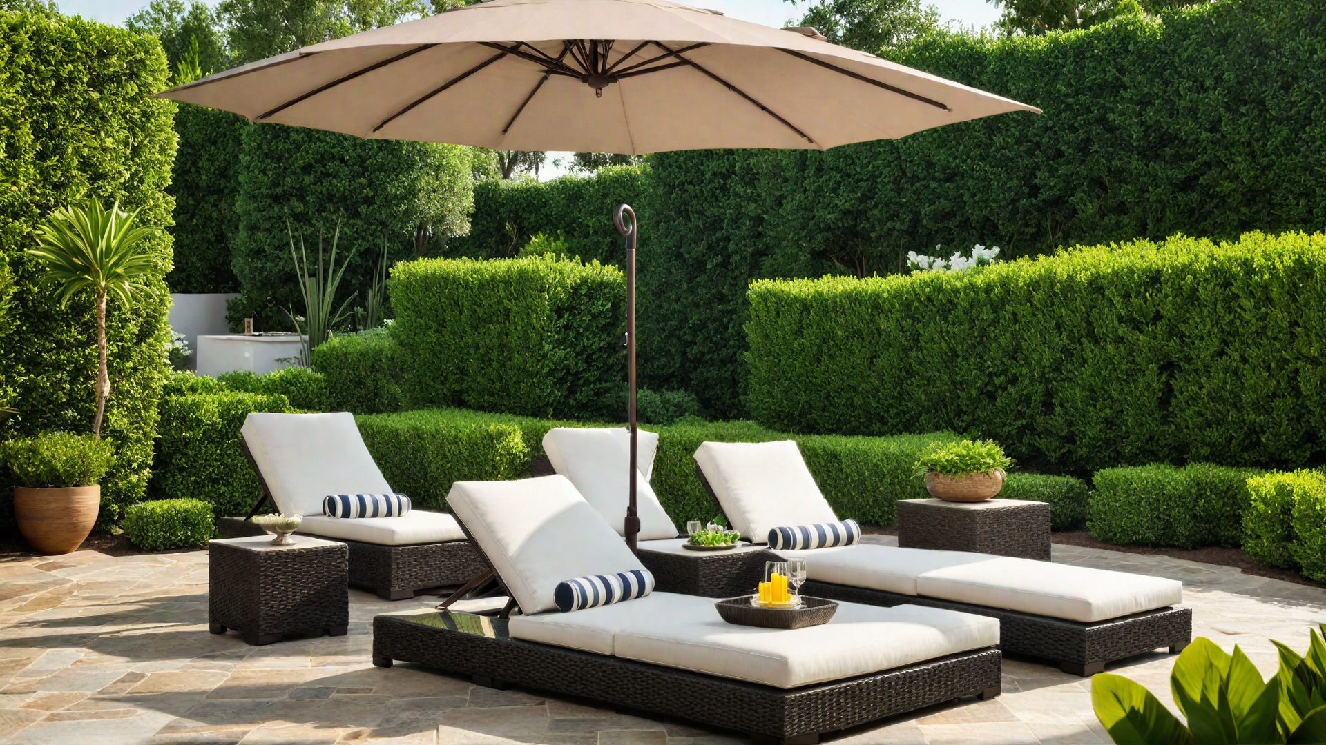 Poolside Relaxation: Patio with Lounge Chairs