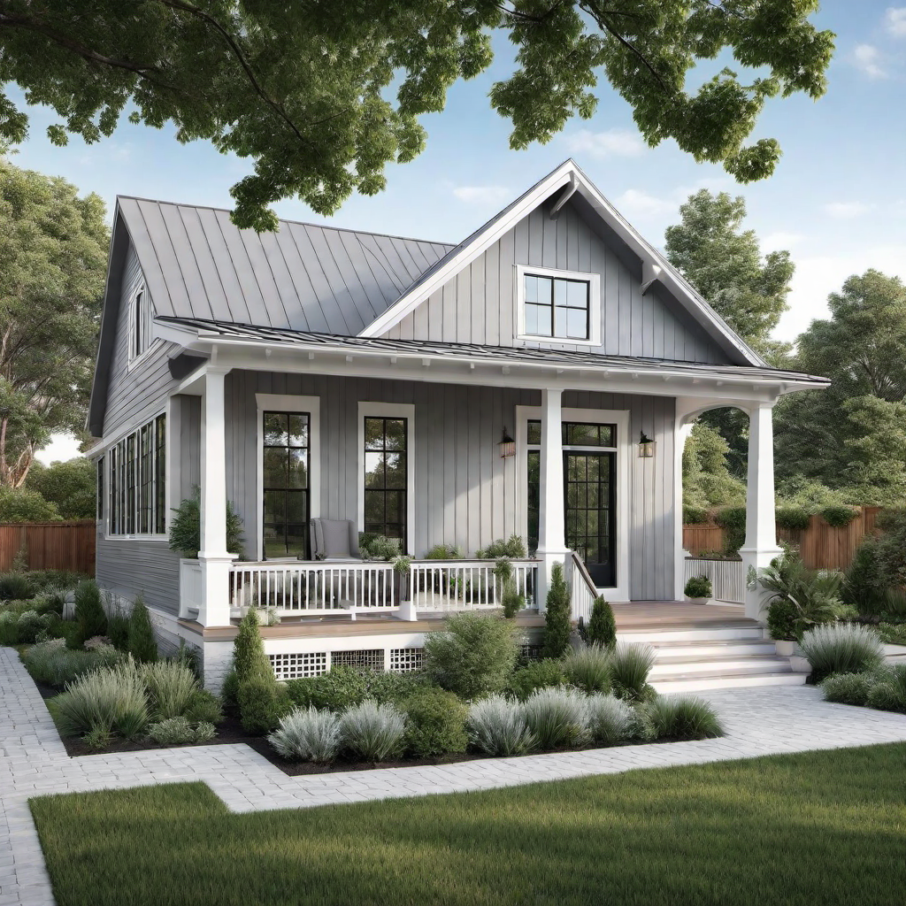 Soft Gray: Subtle Elegance in Farmhouse Exteriors