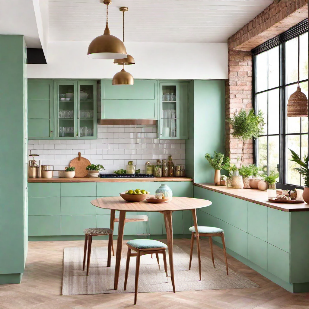 Feminine Flair: Eclectic Kitchen Soft Hues