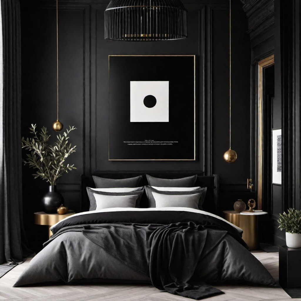 Timeless Classic: Black Walls Bedroom Decor