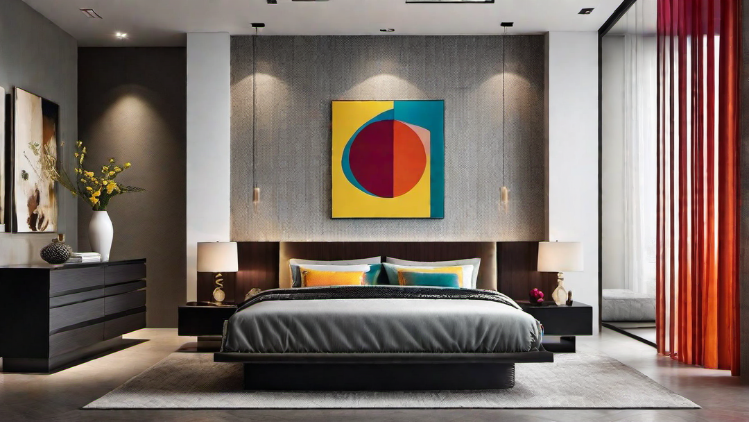 Artistic Expression: Modern Bedroom with Unique Decor