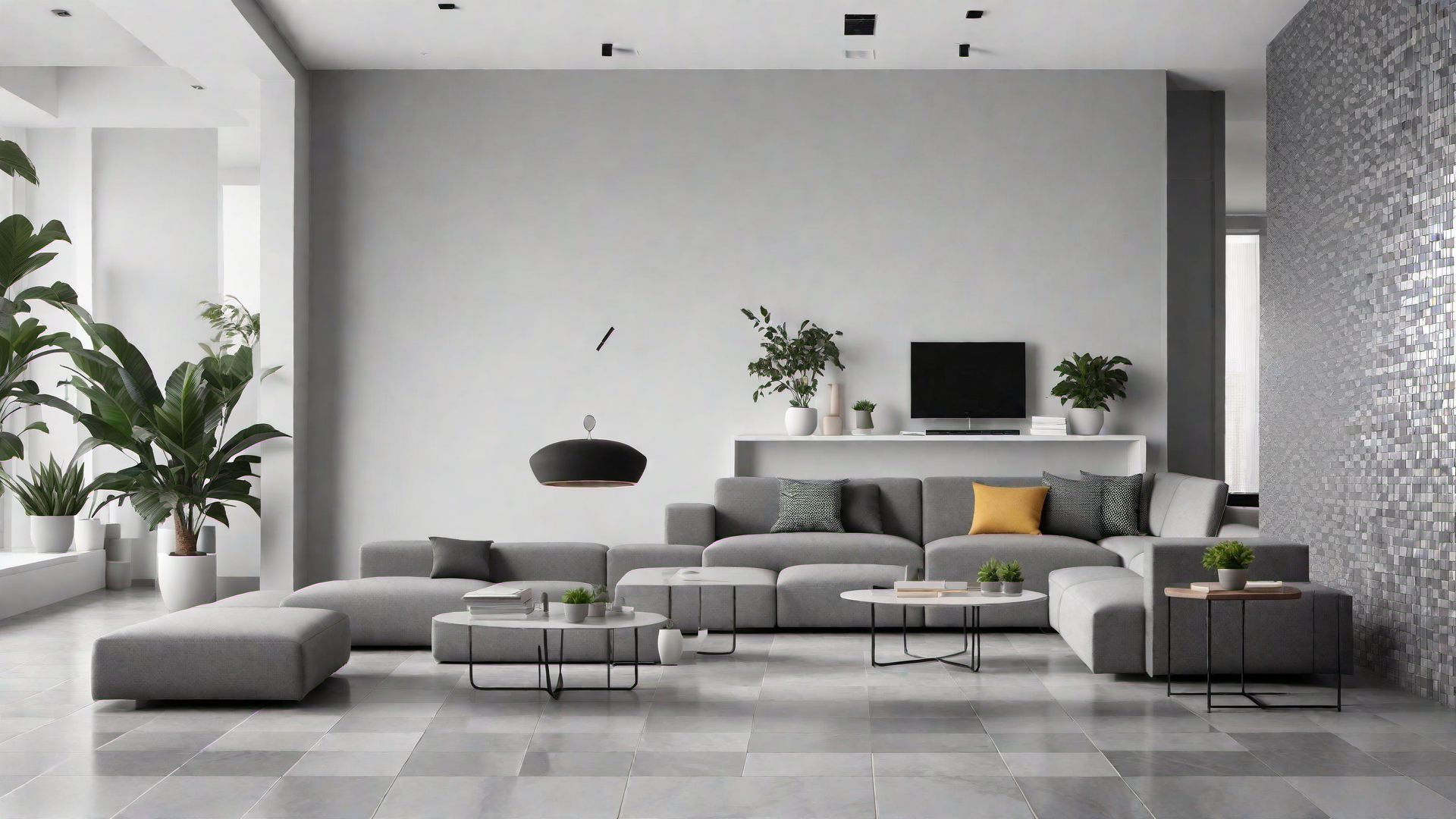 Geometric Patterns in Grey Tiles for a Modern Look