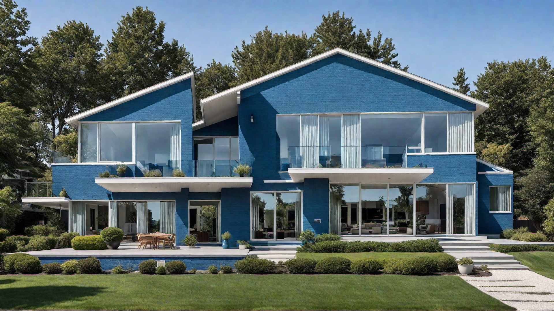 Blue Mid-Century Modern Home