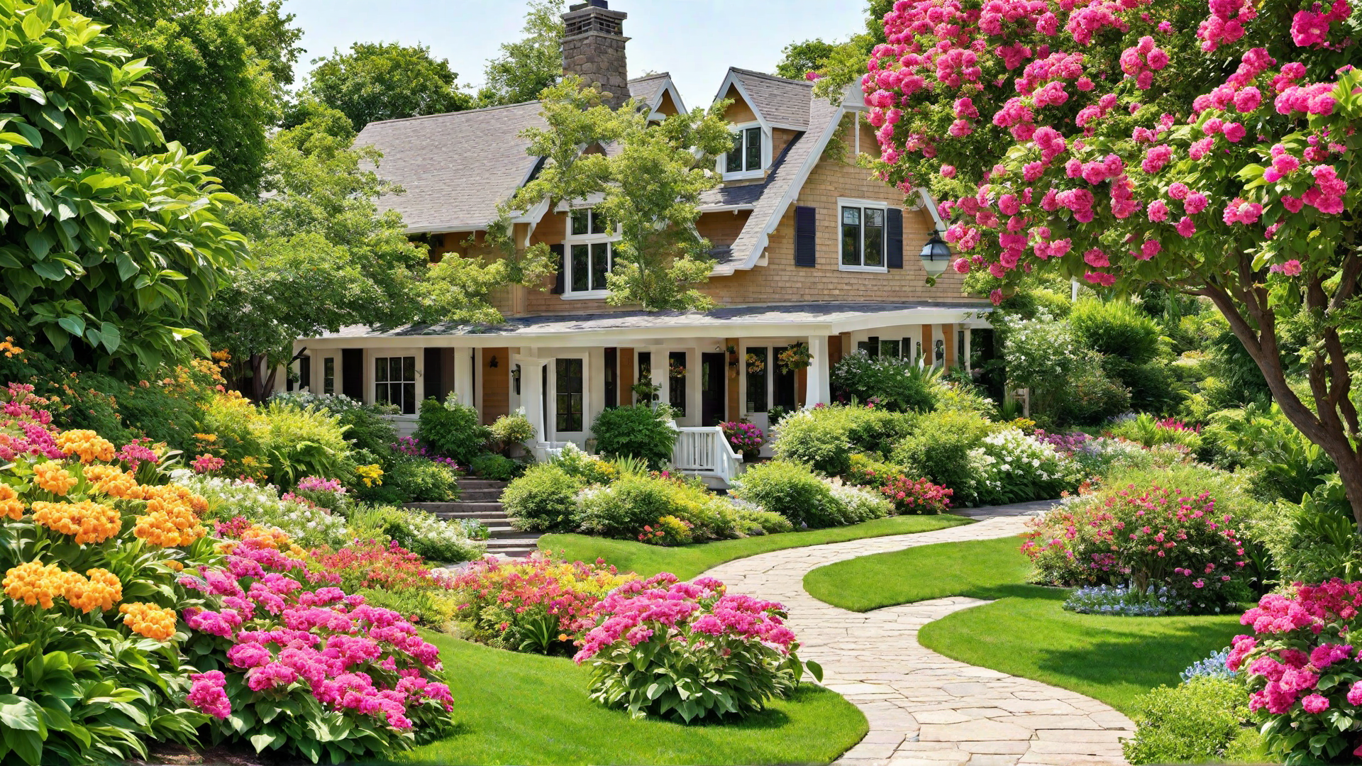 Lush Garden Pathway: Enhancing the Curb Appeal of Craftsman Homes