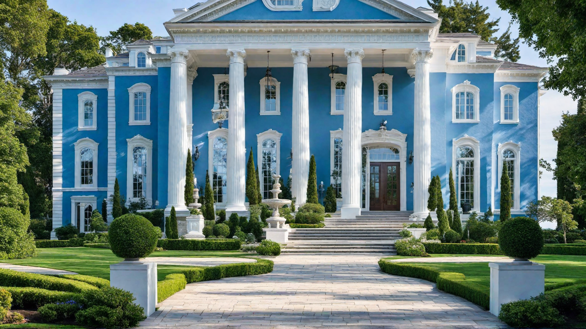 Blue Estate with Grand Entrance