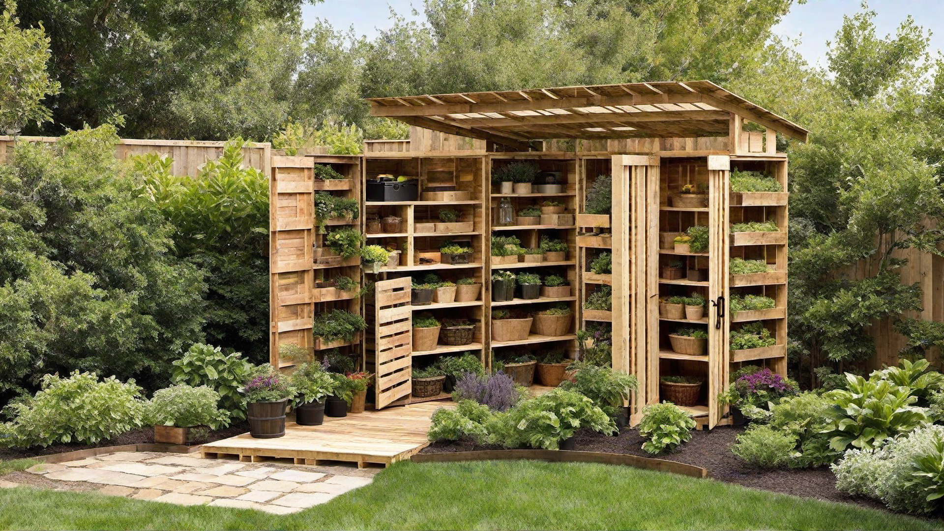 Outdoor Pallet Storage Shed