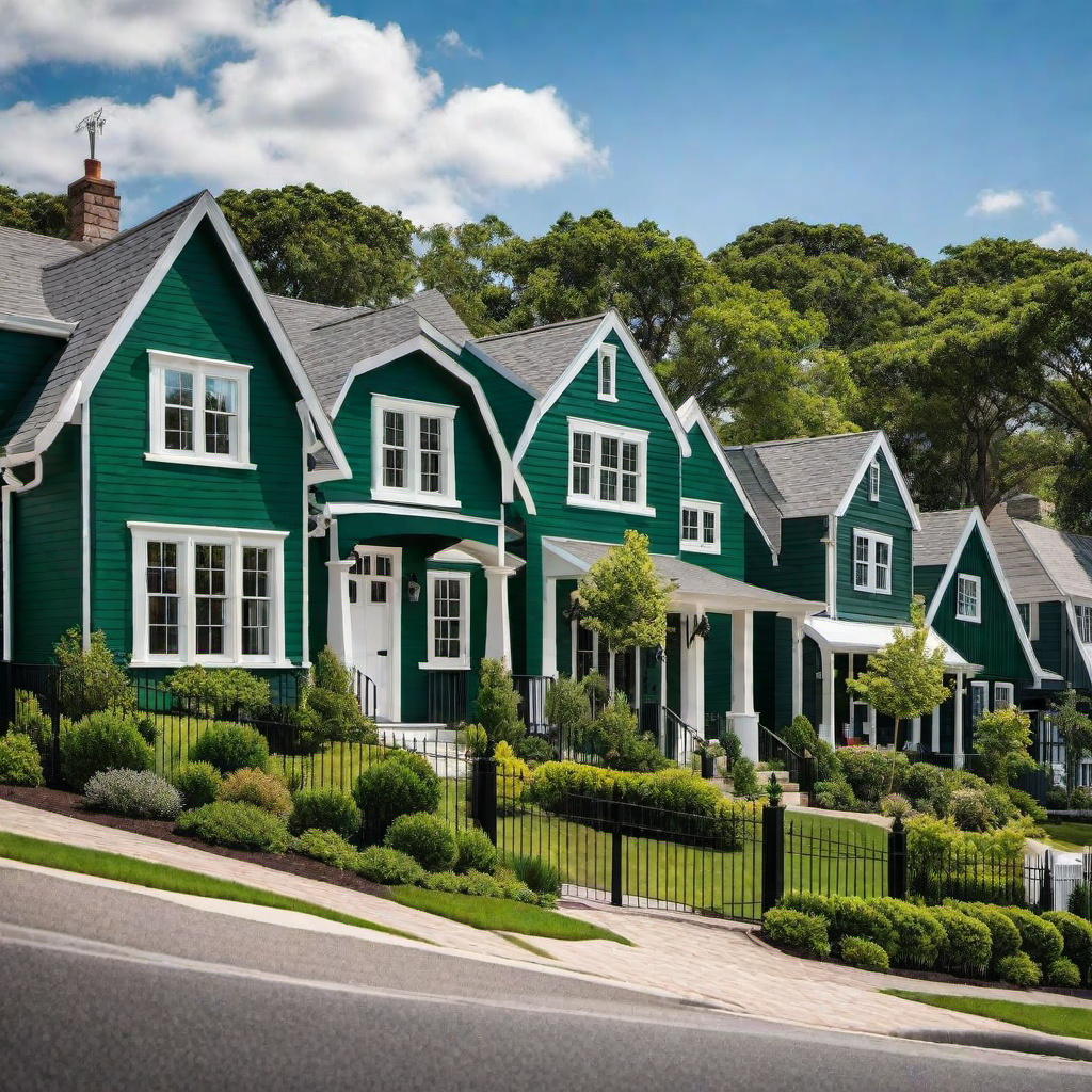 Dark Green Exterior Cottages