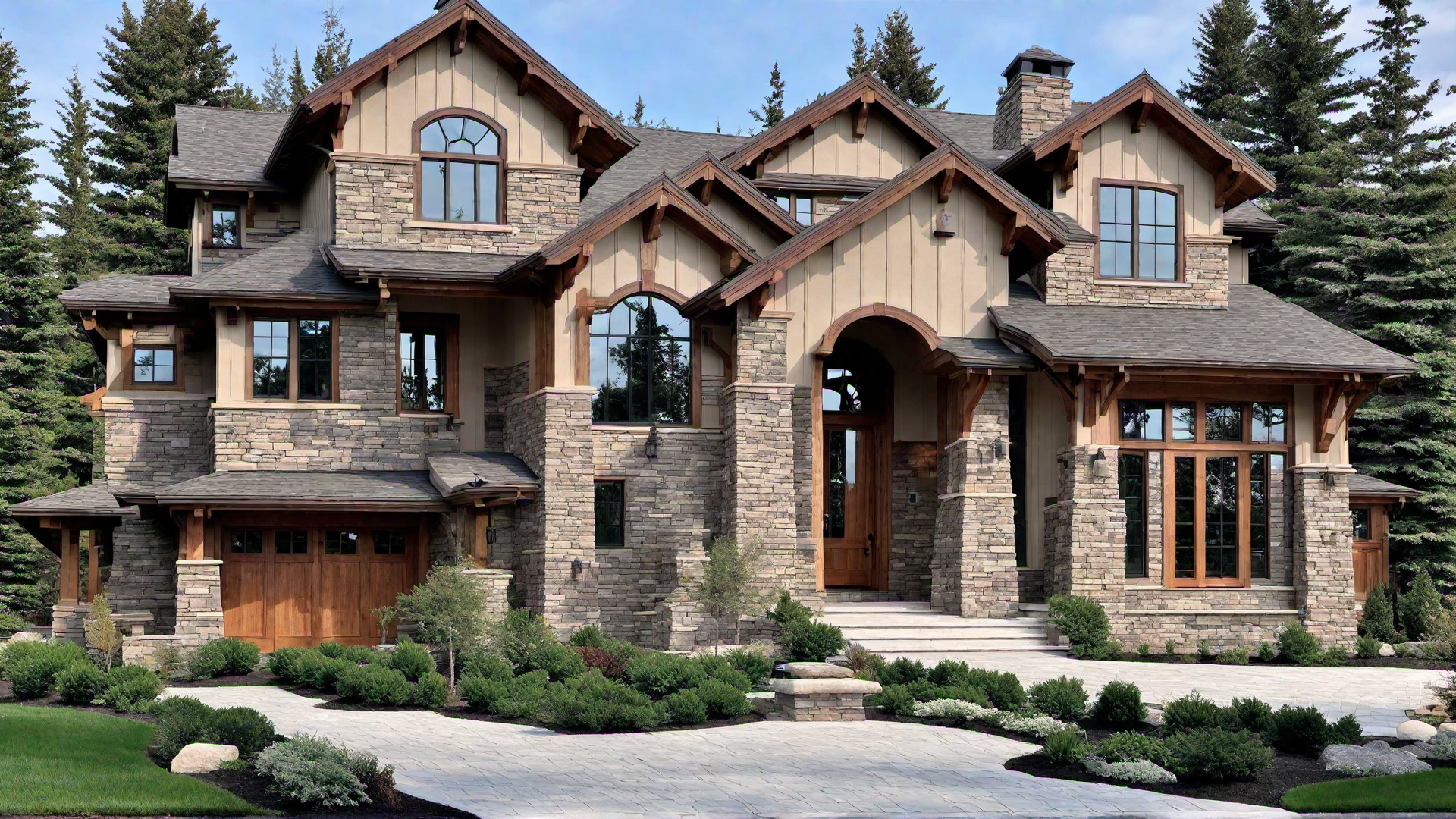 Craftsman Entry Door with Glass Panels