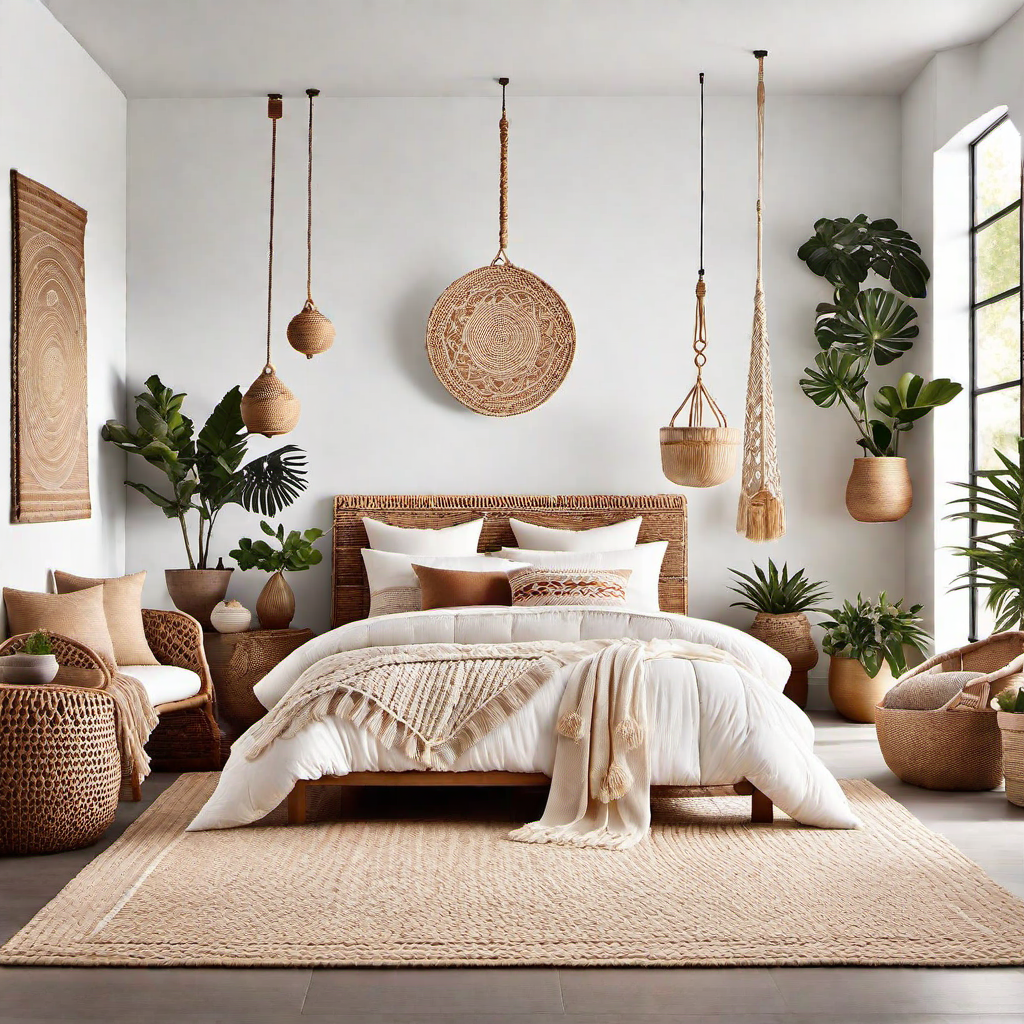 Woven Textures: Bohemian Bedroom Vibes