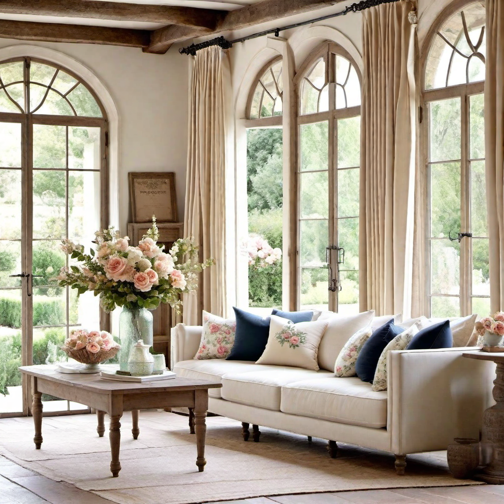 French Country Cottage: Cozy Home Living Room with Shabby Chic
