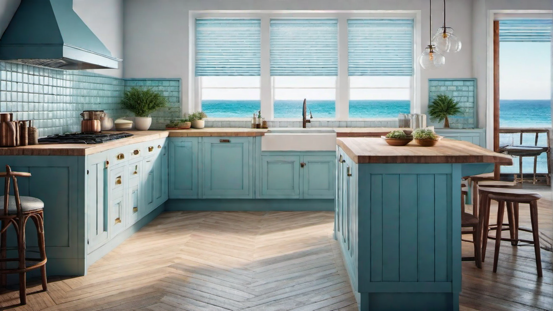 Vintage Seaside: Retro Vacation Home Vibes in Coastal Kitchen