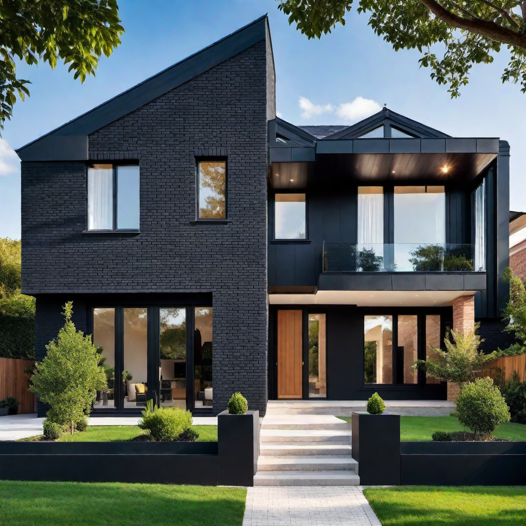 Modern Twist: Black Painted Brick House Exterior