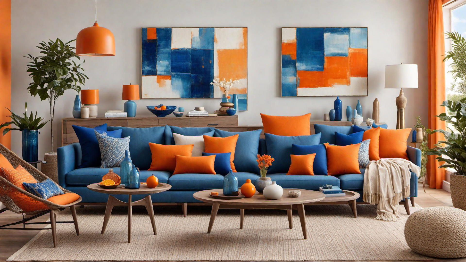 Eclectic Mix: Orange and Blue Home Decor Accents