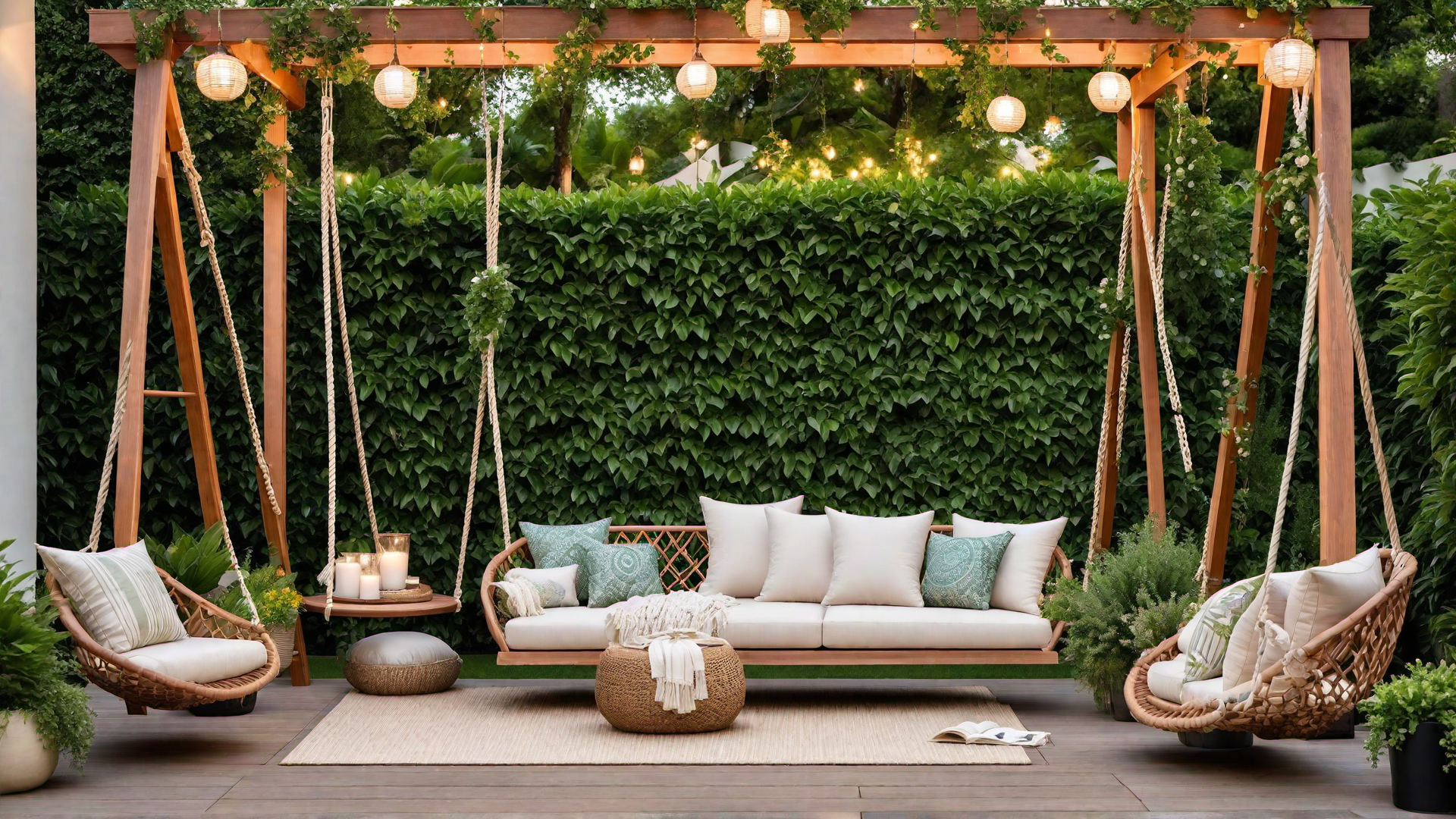 Stylish Outdoor Living Room with Weather-Resistant Furniture