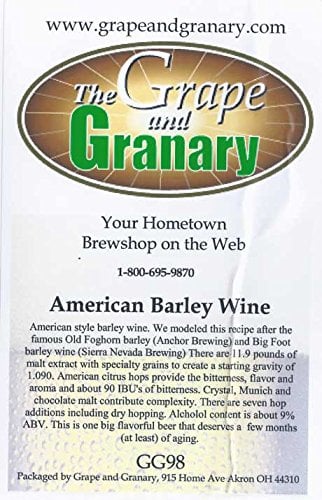Grape and Granary American Barley Wine Beer Kit