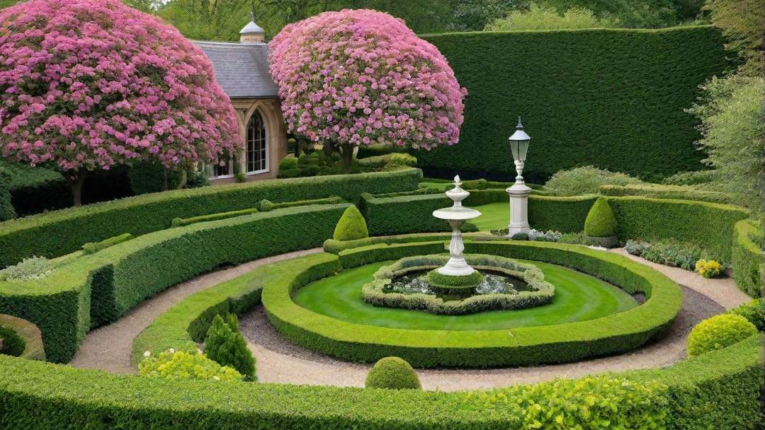 Victorian House Garden: Manicured Hedges and Ornate Gazebos