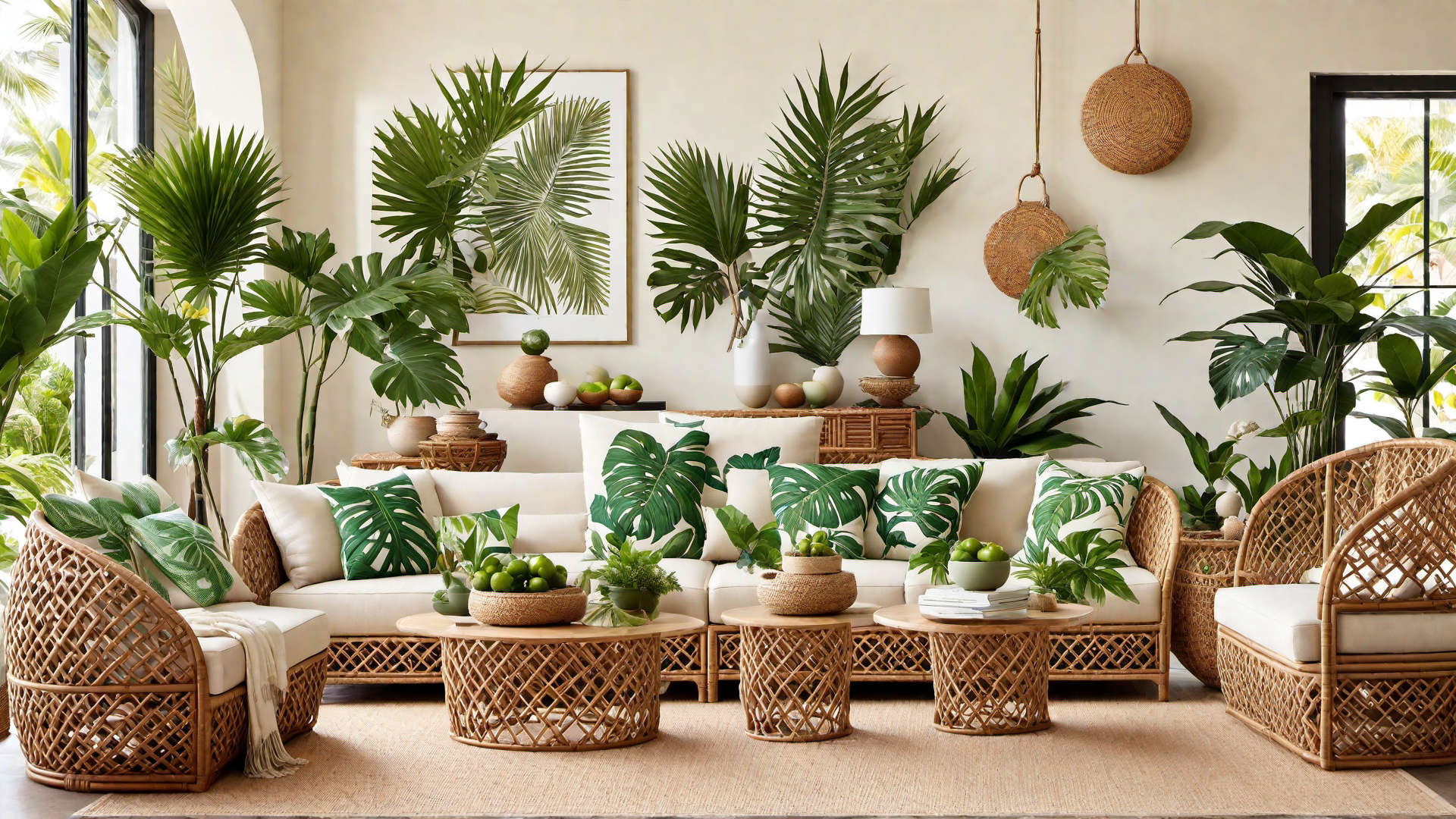 Tropical Paradise: Beige Home with Island-Inspired Decor