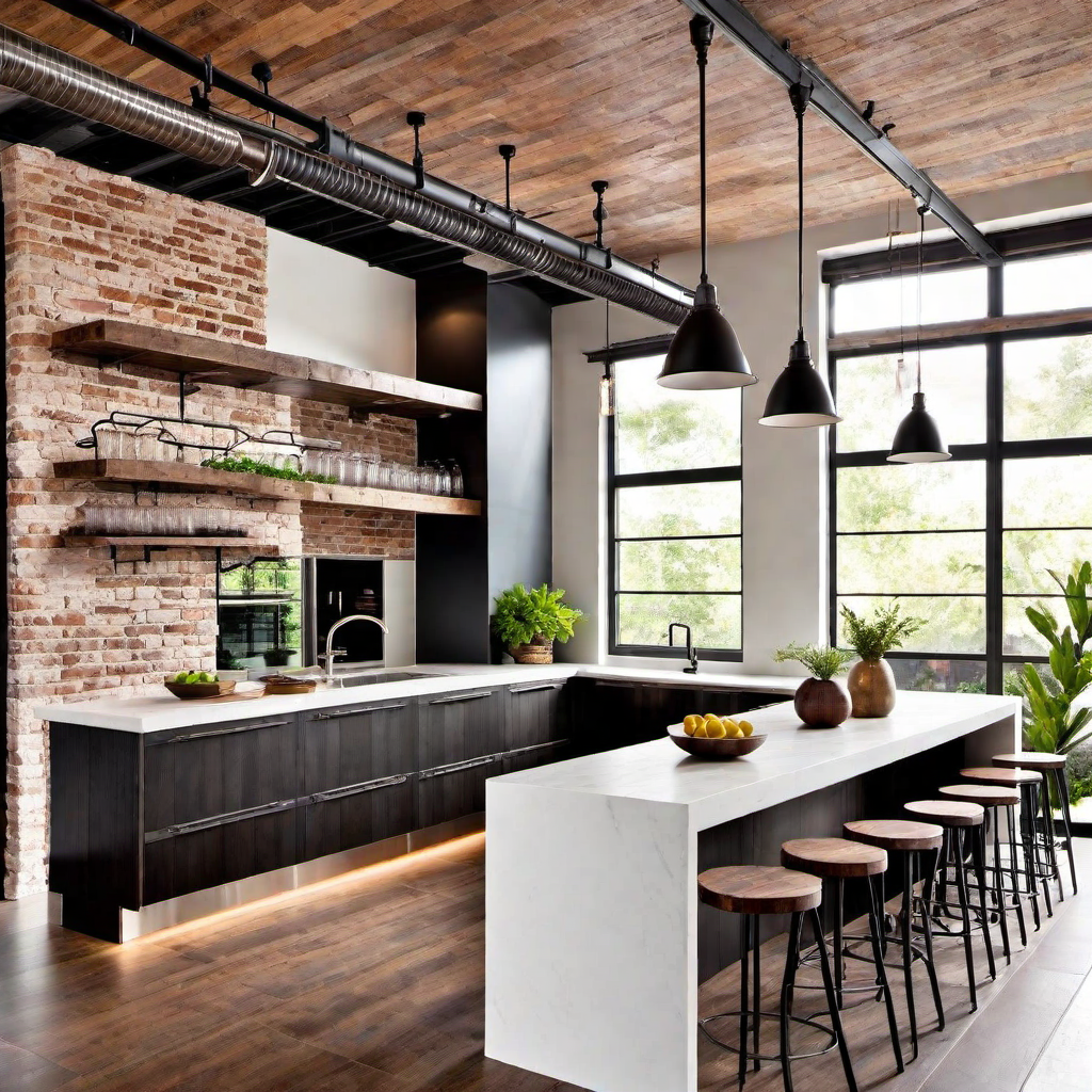 Rustic Bar Area: Entertaining in Style with Industrial Touches