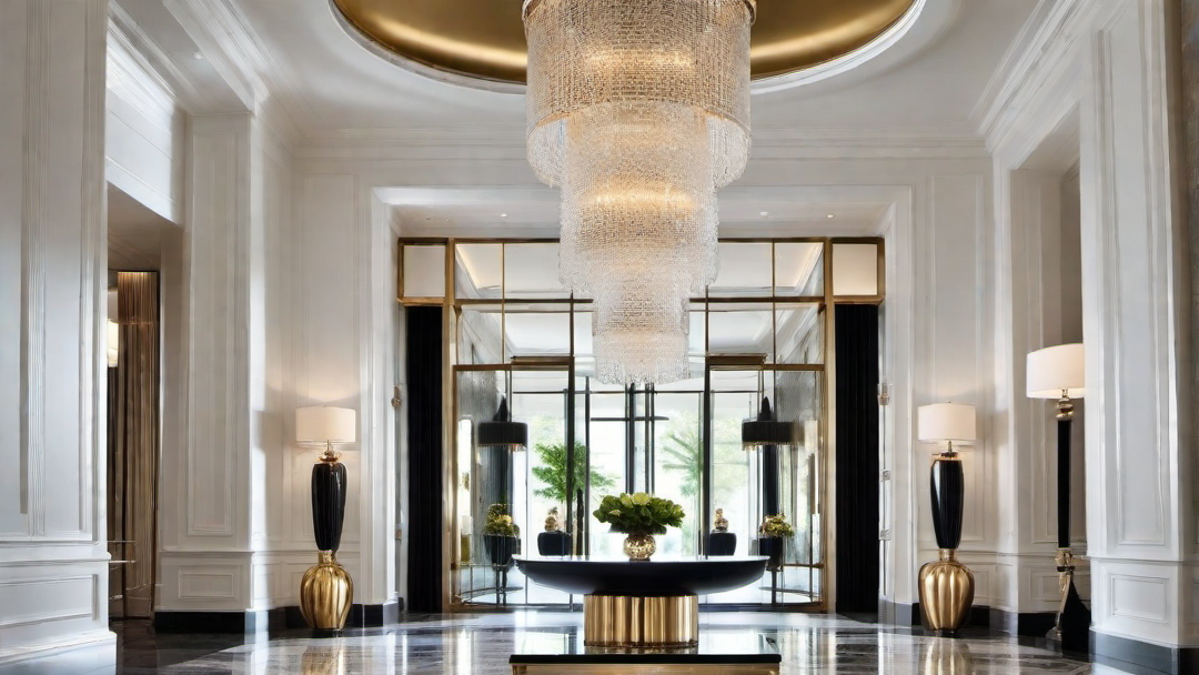 Artistic Flair: Lustrous Entryway with Sculptural Features
