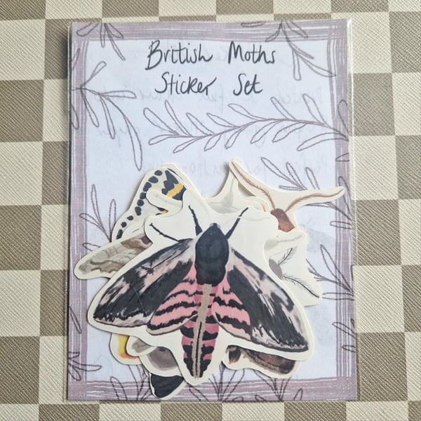 British Moths Sticker Set