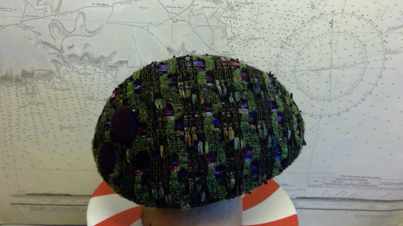 Sparkle Tweed Bead and Button Hat