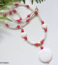 Designer Mother of Pearl,  Shell Pearl & Seed Bead  Necklace Gold Plated - Image 7