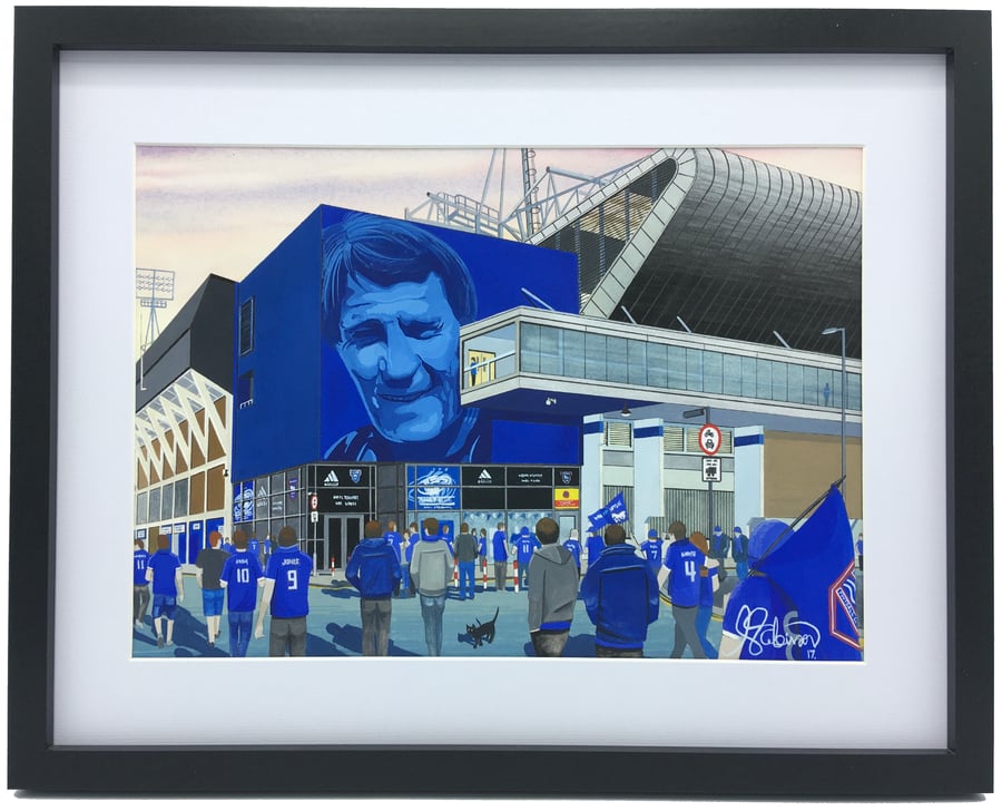 Ipswich Town F.C, Portman Road Stadium, High Quality Framed Football Art Print.