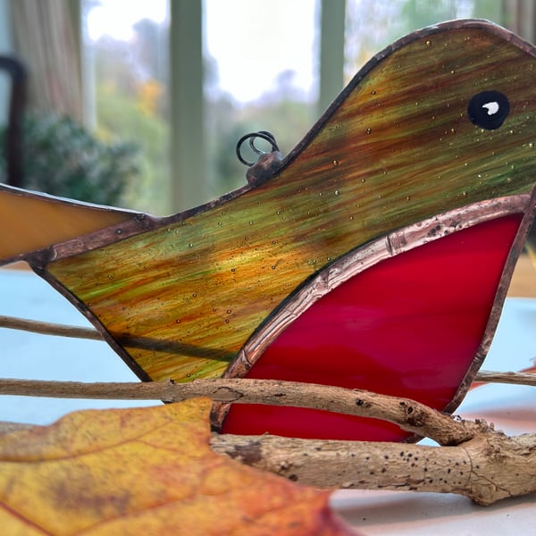 Stained glass Robin