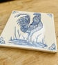 Handmade stoneware tile with Cockerel image - Image 2