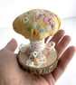 Floral Mushroom Pin Cushion with Pastel Flowers - Image 7
