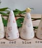 Little pottery Christmas tree with flowers - handmade ceramic cake topper.  - Image 2