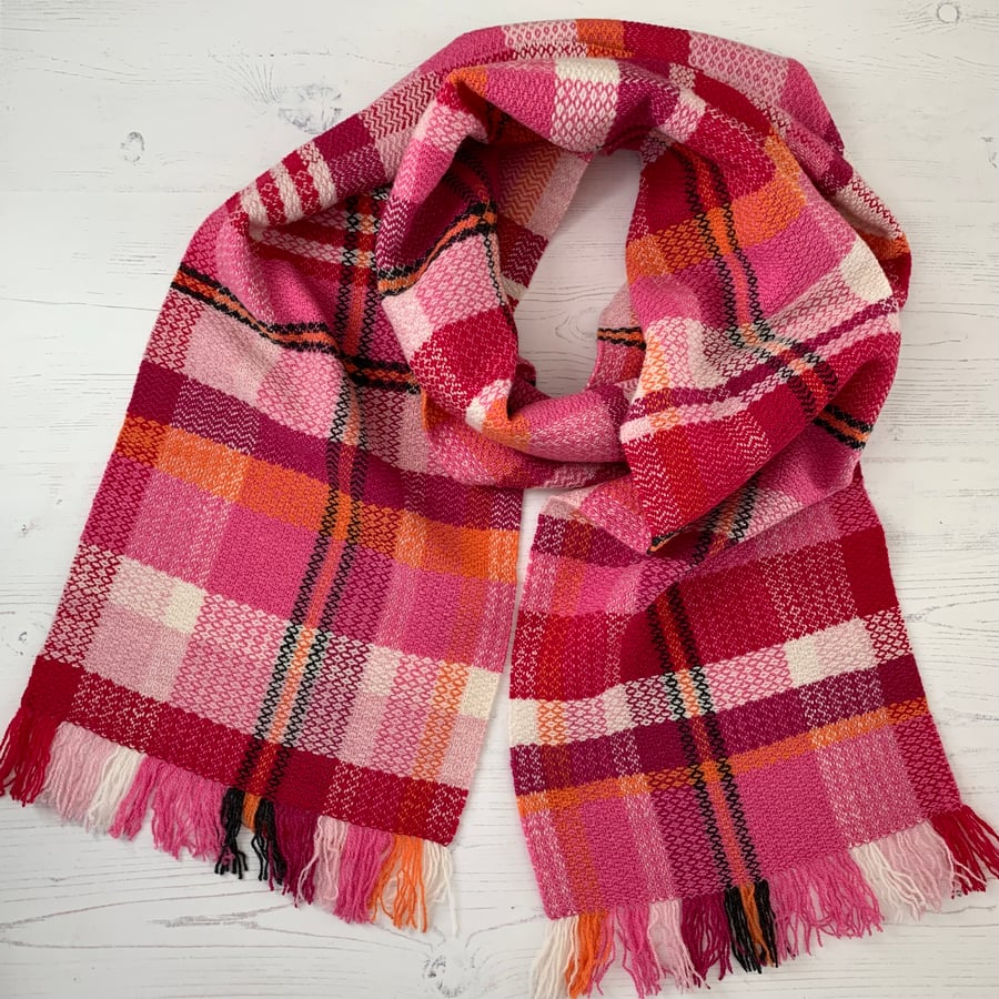 Handwoven Merino Lambswool Scarf - Brights