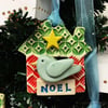 Tiny Ceramic bird house Christmas decoration Pottery House