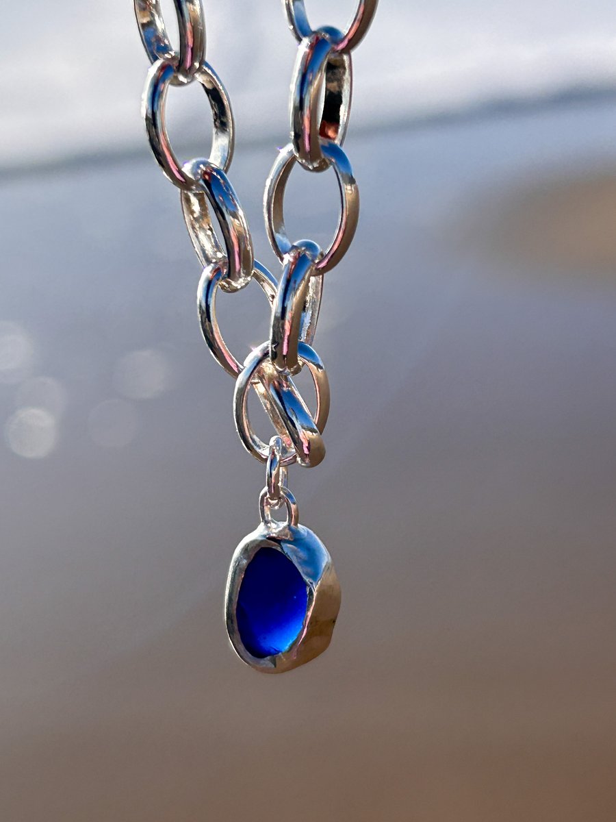 Blue seaglass wild swimmers bracelet 