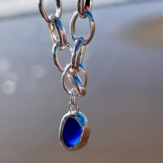 Blue seaglass wild swimmers bracelet 