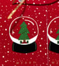 10 Christmas gift tags 'Robins and snow globes', gift wrapping accessory  - Image 2