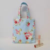 Mini tote bag gift bag child's bag blue floral Easter egg hunt