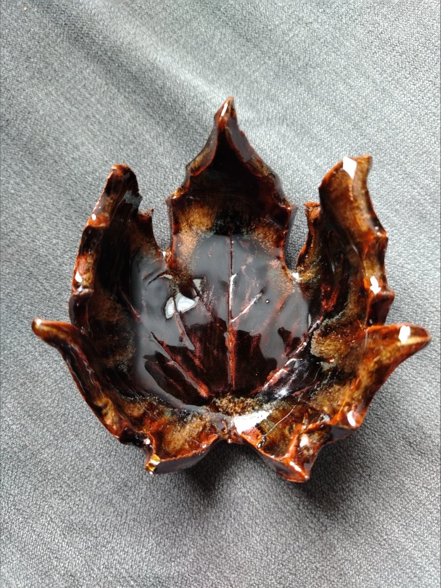 Autumn leaf trinket dish