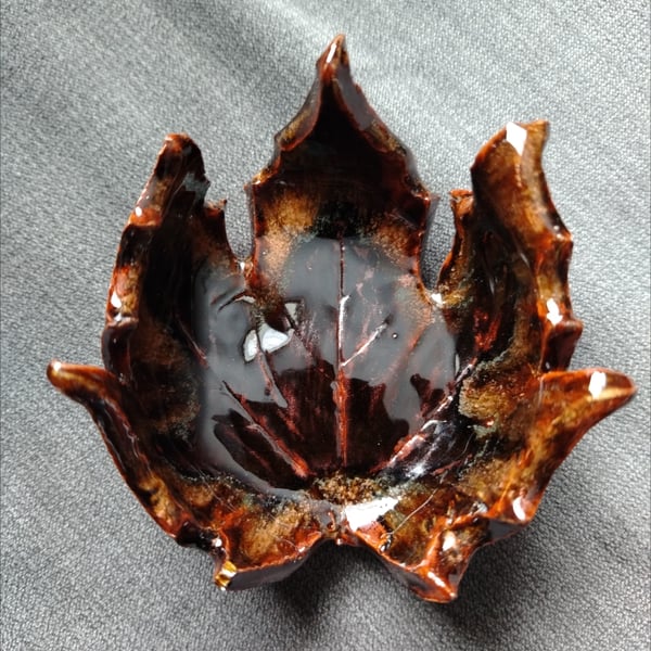Autumn leaf trinket dish